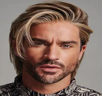 

Latest natural hair wig for men men wig short hair men's toupee wig