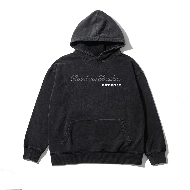 

Wholesale Wash Pullover Diamante Hoodie Men