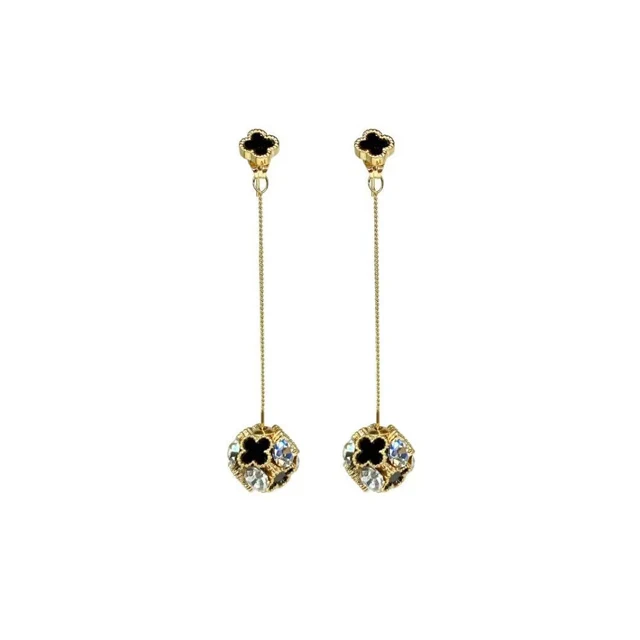 

Individualized Golden Black Micro Insert Crystal Rhinestone Drop earring for Women