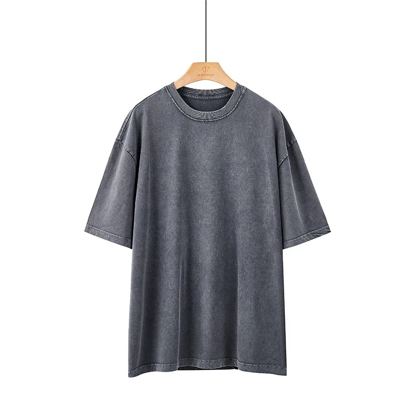 

drop shipping custom black washed tshirt bulk oversized mens 100 % cotton heavyweight t-shirt vintage wash tshirt blank