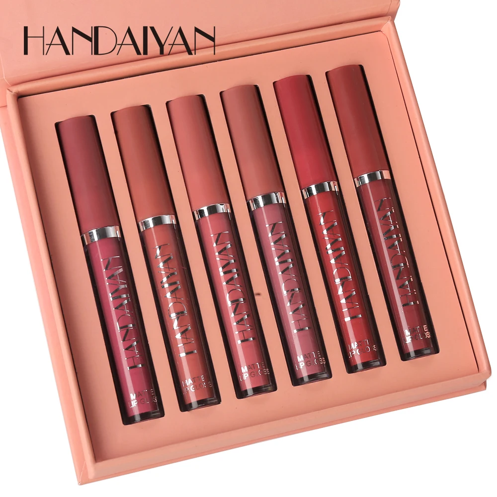 

Wholesale HANDAIYAN Best Lipgloss Matte High Quality Waterproof Matte 6pcs/set Liquid Lipstick Lipgloss Set, 12 colors