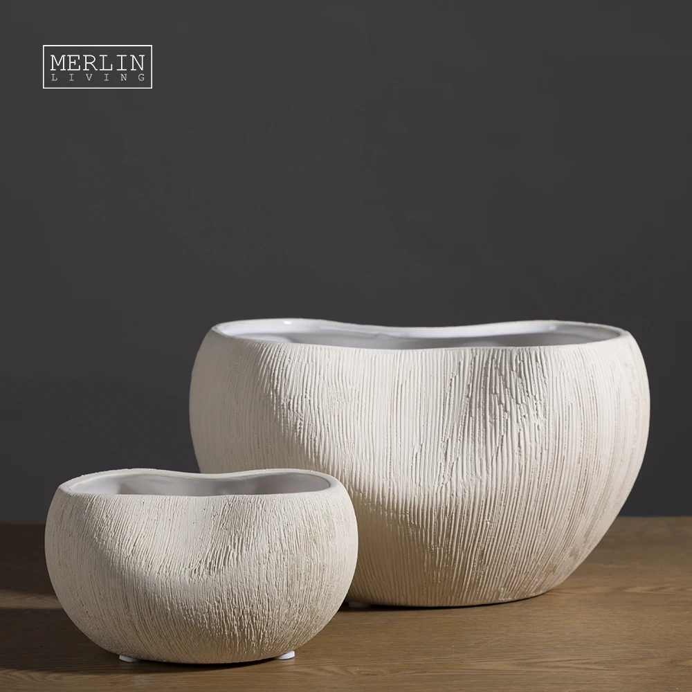 

Unique Irregular Textured White vase for home decor nordic ceramic & porcelain flower vase design vasos jarrones decorativos