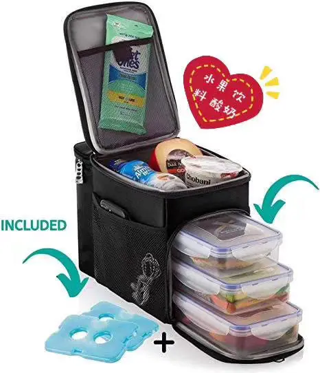 

Stock lunch box 2 Ice Packs Strong SBS Zippers Great gifts lunch bag For Men