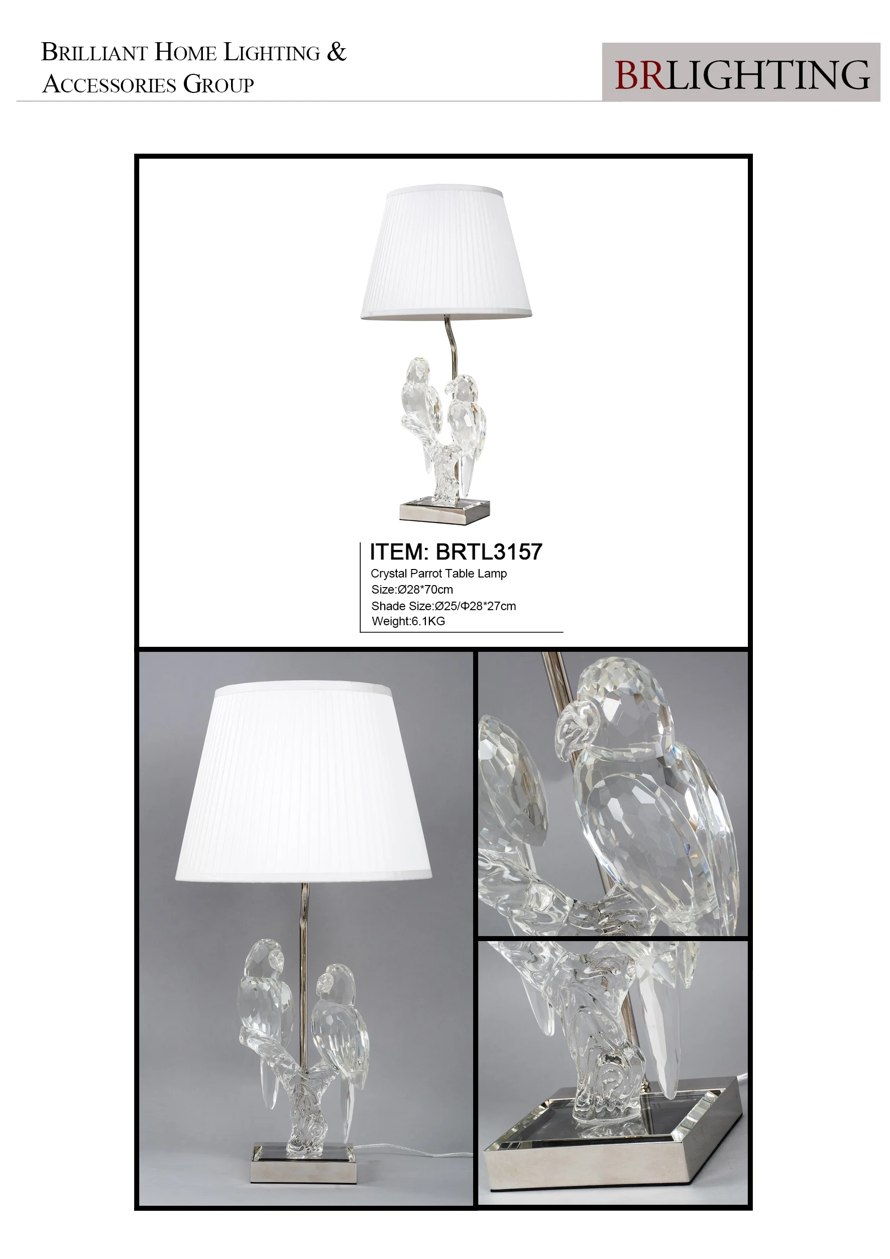 Indoor Decoration Lighting for Hotel Villa Home Bedroom Living Room Simple Luxury Crystal Parrot Table Lamp