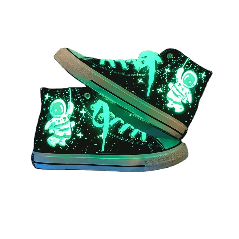 

New luminous canvas high-top unisex cycling shoes