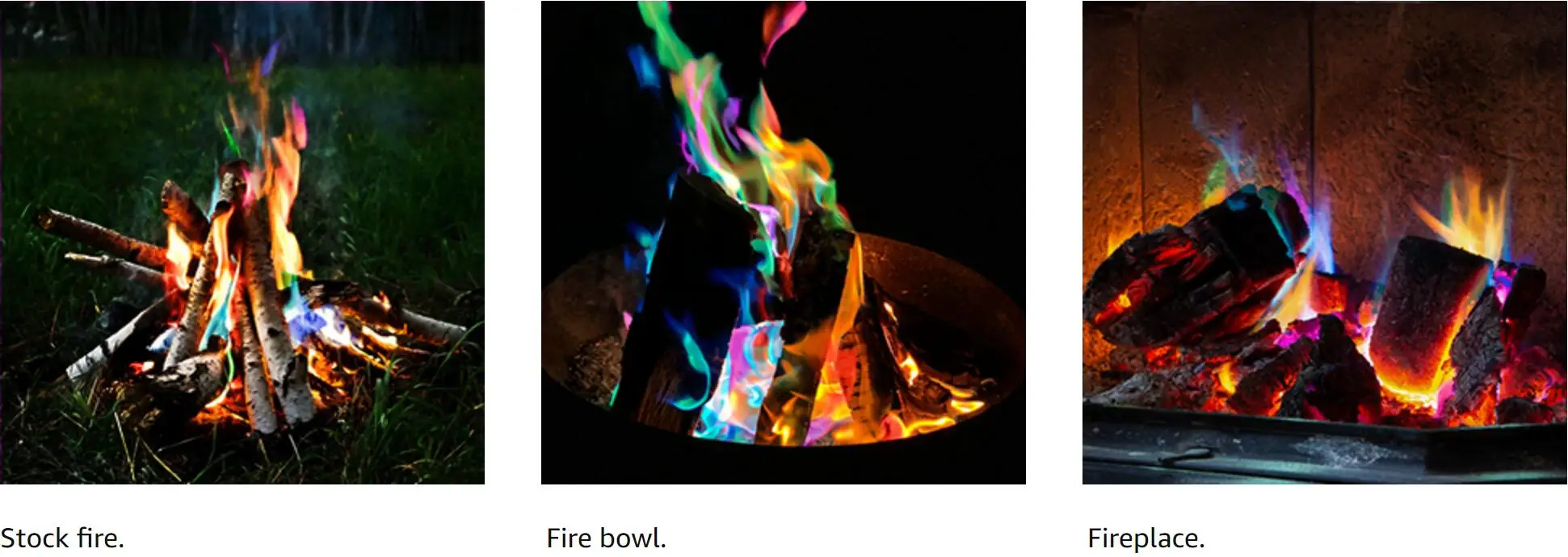 Happy Fire Coloured Neon Flames Sachets Mystical Bonfire Camping Magic Pit Glow 