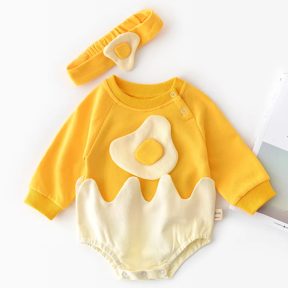 

Autumn Baby Clothes Newborn Cartoon Egg Long Sleeve Romper