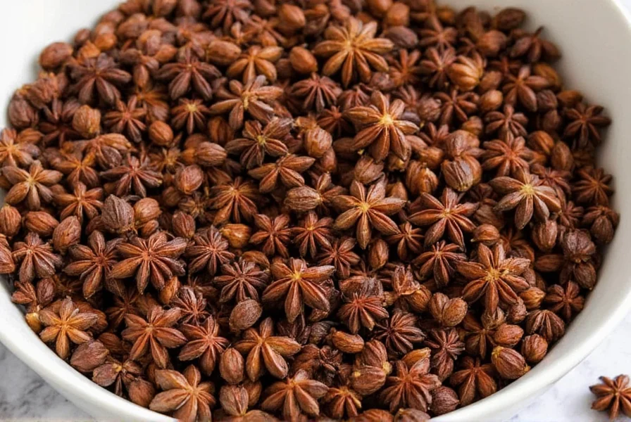 Proper spice storage containers with labels for star anise and substitutes