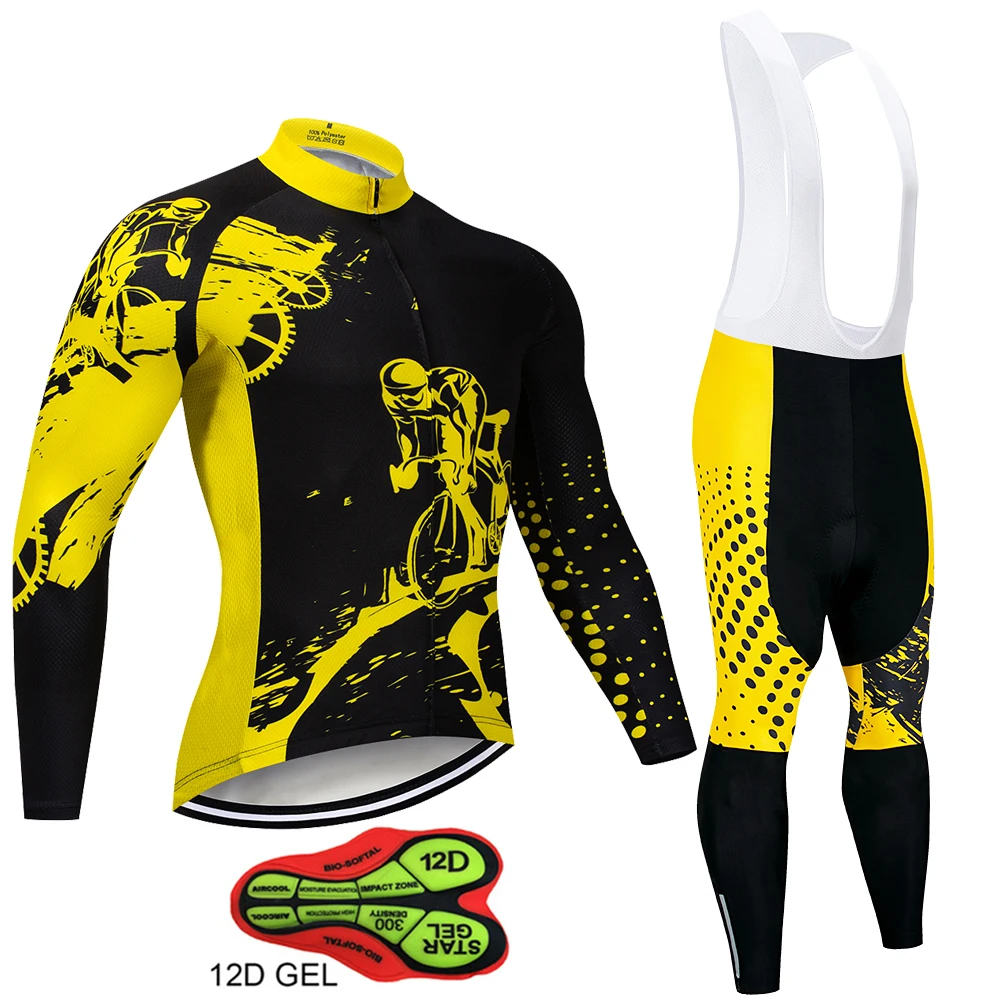 

Warm Winter Thermal Fleece Cycling Clothes Men's Jersey Suit Outdoor Riding Bike MTB Clothing Bib Pants Set triathlon, Customized color