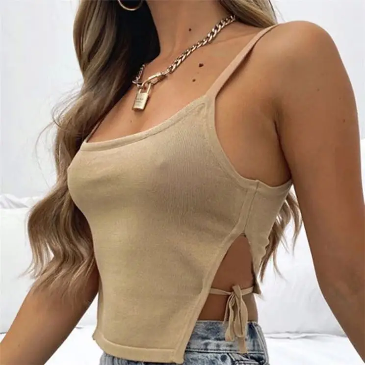 

PEARL 2021 Summer Sexy Slim Bandge Vest Hollow Out Tank Woman Tops Fashionable Ladies' Blouses