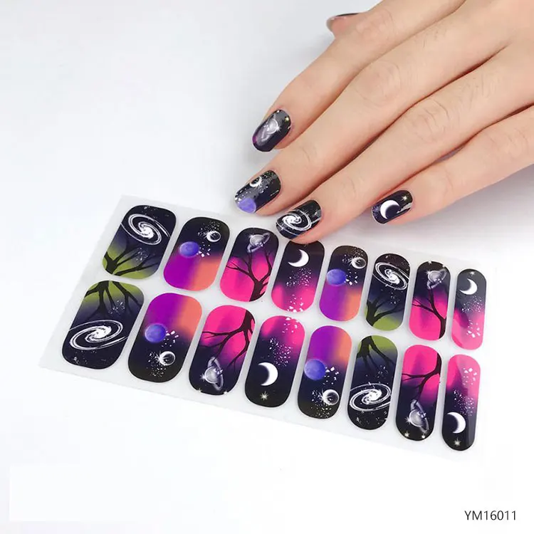 

2021 Small Size Simple Design Nail art Product Alloy halloween decal semi cured High Shinning Rhinestone gel polish nail sticker, Colorful