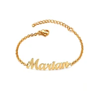 

2019 New Arrivals 18K Gold Plated Stainless Steel Personalized Name Ankle Bracelet