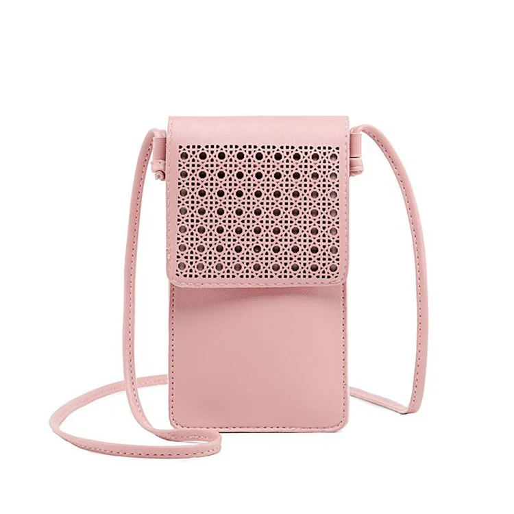 

Touch Screen Mobile Phone Bag Women Crossbody Phone Bag with Card Slots Leather, Black ,white,green,purple