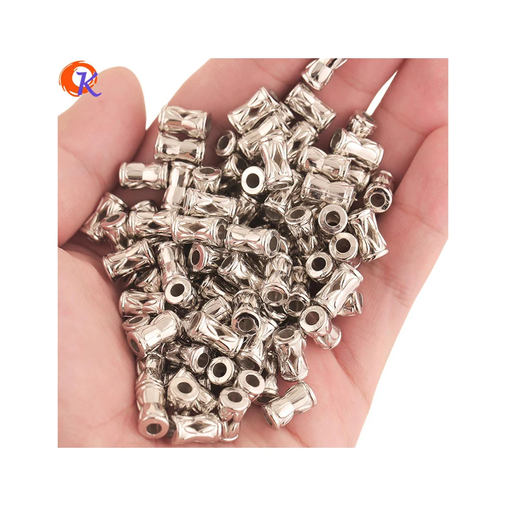 

Loose Beads Cordial Design 6*11MM 1000Pcs Acrylic Beads Earring Findings Rhodium Plating Cylinder Shape Hand Made Beads Jewelry