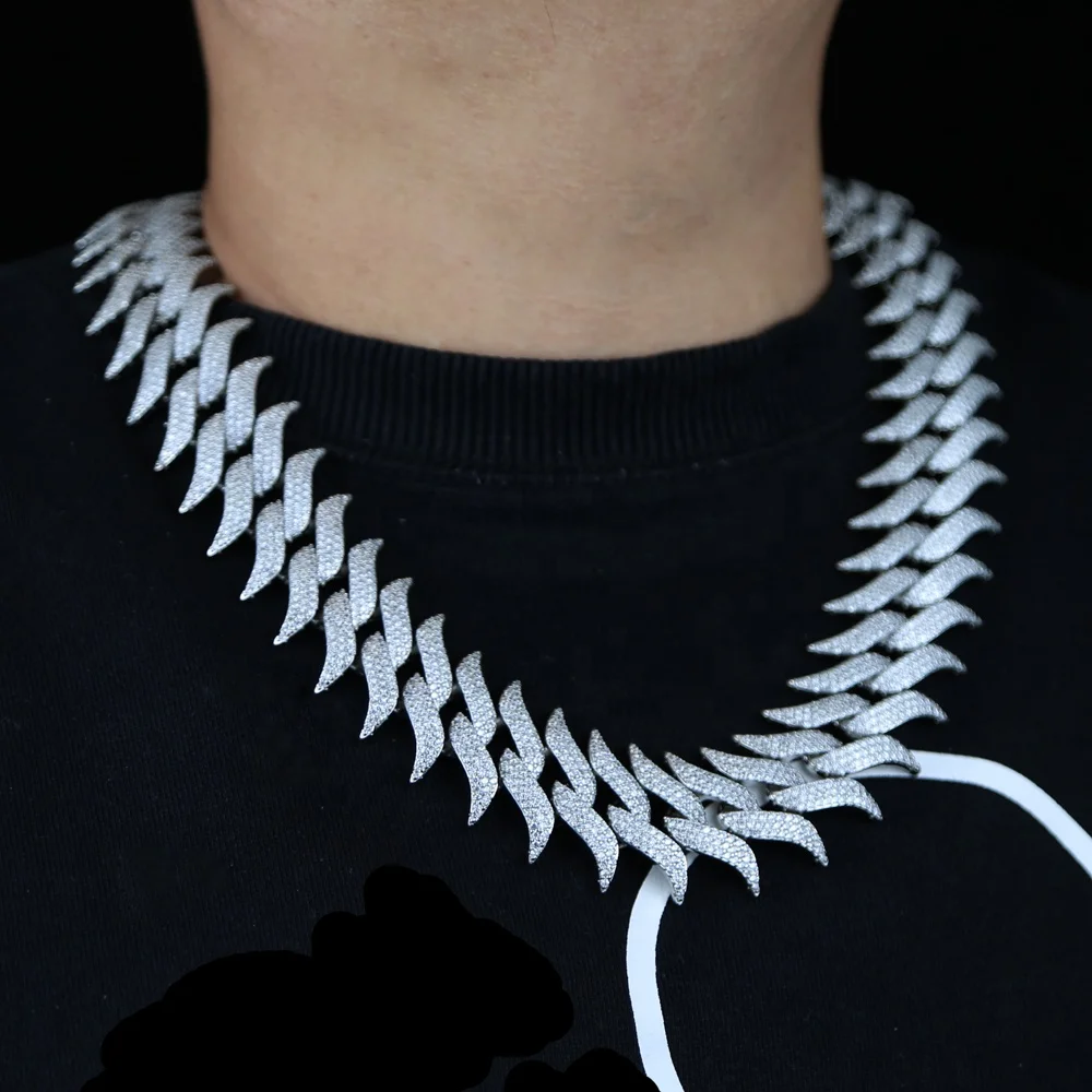 

Iced out Men hip hop necklace with cz paved 30mm wide cuban chain Necklace jewelry for New necklace 2021 boy party jewelry, Black