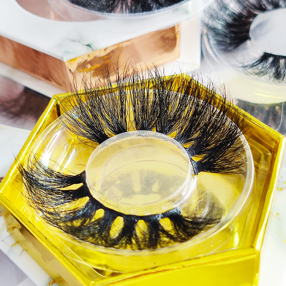 

Best Selling Halloween Lashes 100% 3d Mink Eyelashes Private Label Soft Black 25mm bulk fluffy eyelashes with lashbox, Black color