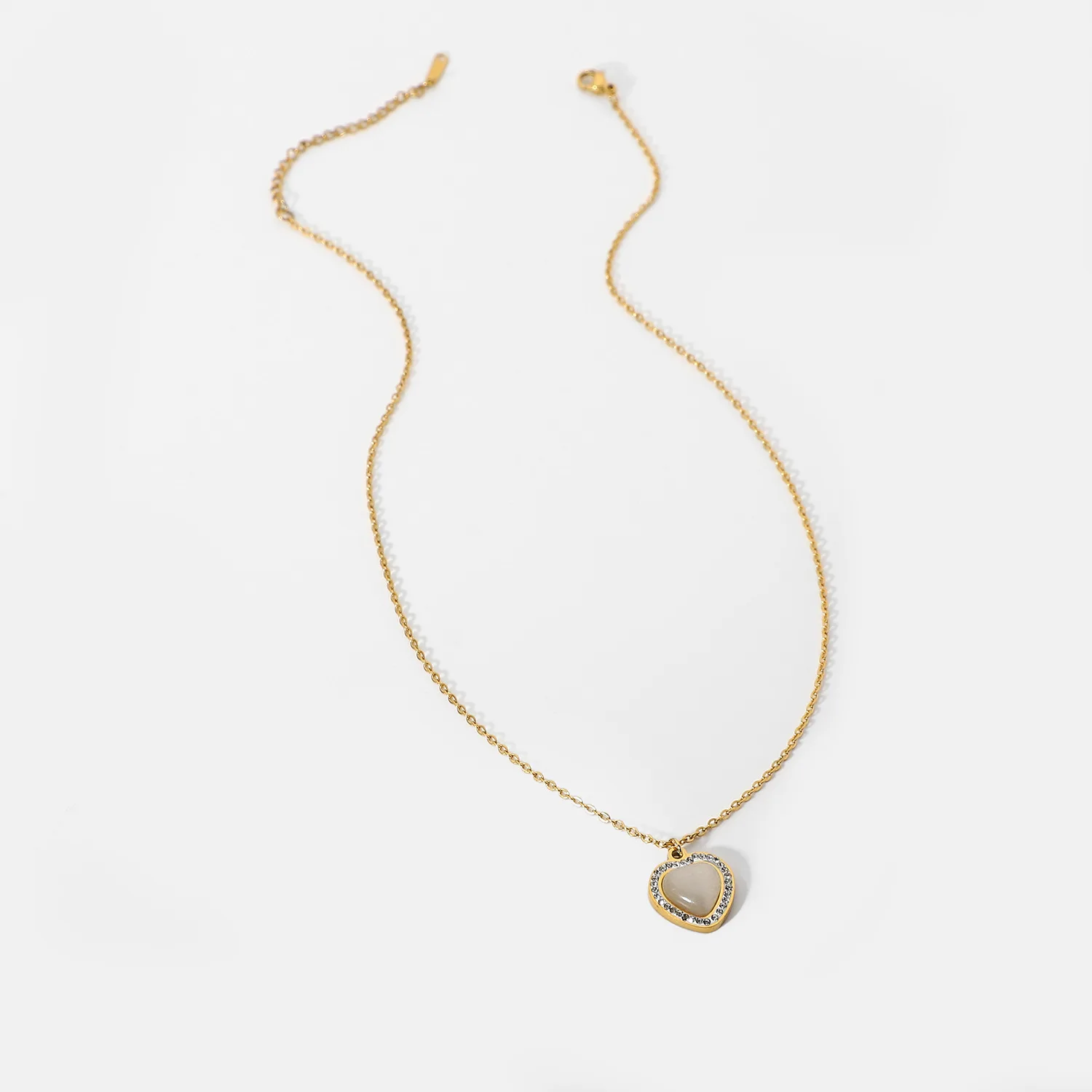 

18K opal gold necklace natural stone stainless steel pendant necklace