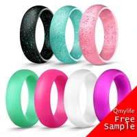 

Qmylife European and American wedding ring fluorescent sports energy male and female couple wedding silicone ring