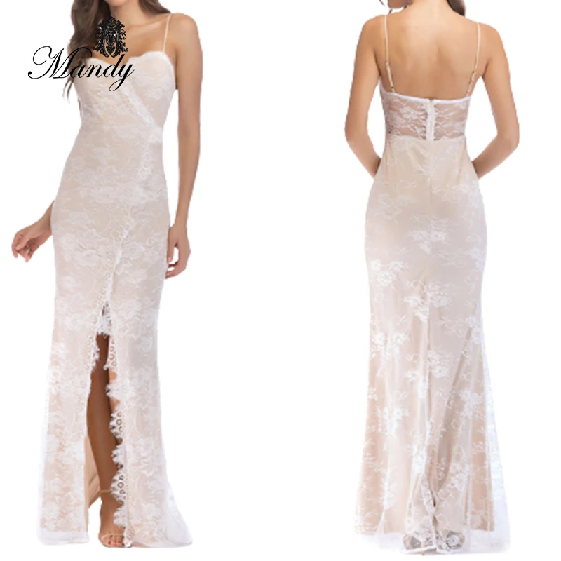 

2021 New arrival summer white embroidered elegant stylish woman dress