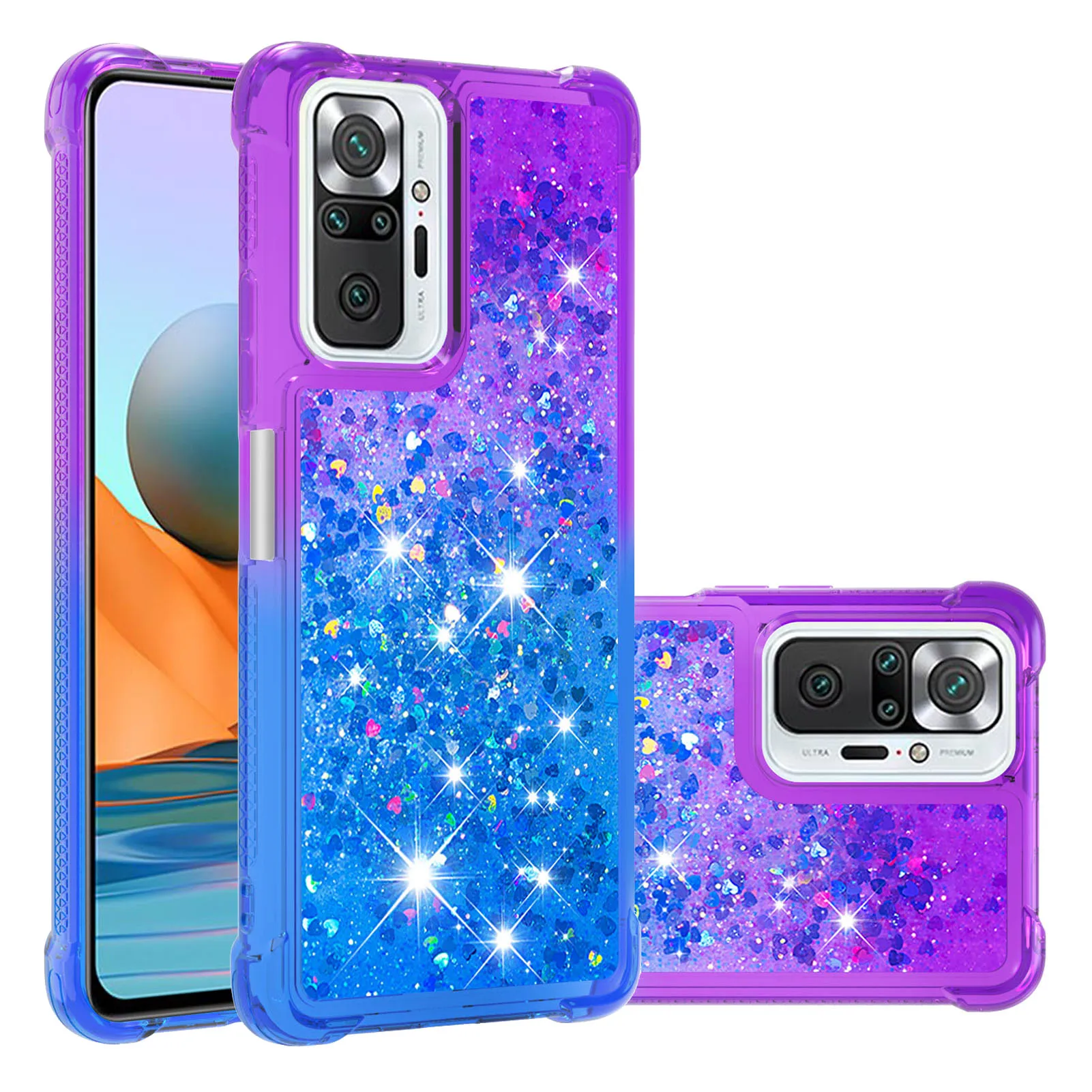 

Dynamic Liquid Star Quicksand Bling Tpu Cover Case For Xiaomi Redmi Note 10 pro Max-Note 10 pro Soft Mobile Phone Case