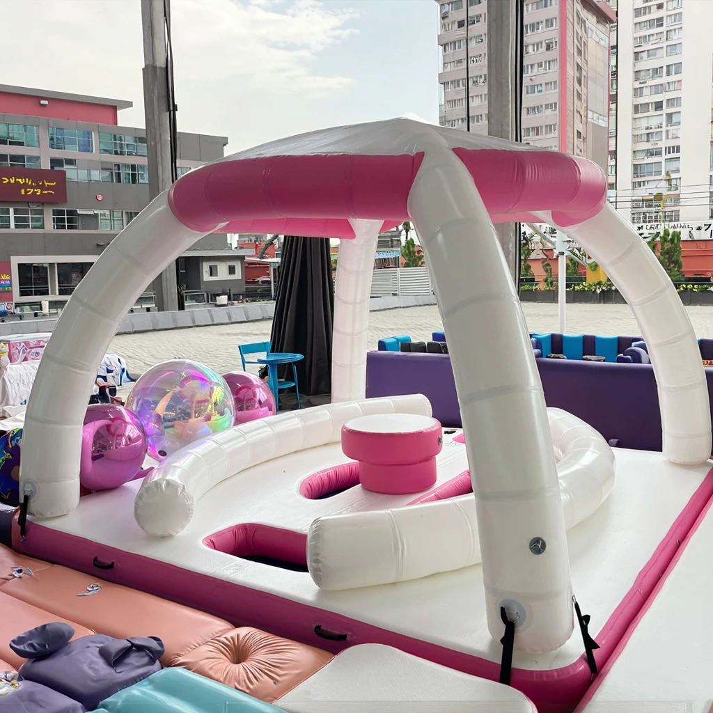 Huayue Toys  Inflatable Water Floating Platform  Inflatable Water Leisure Platform  Entertainment Equipment Dock bar