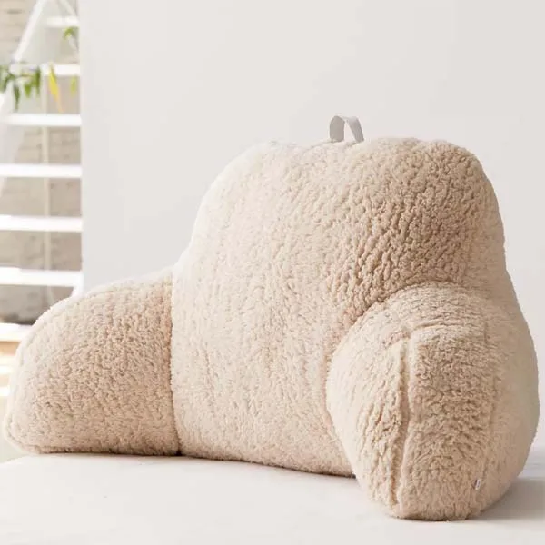 Sherpa Fleece Reading Pillow Bed And Backrest Pillow With Arms For
