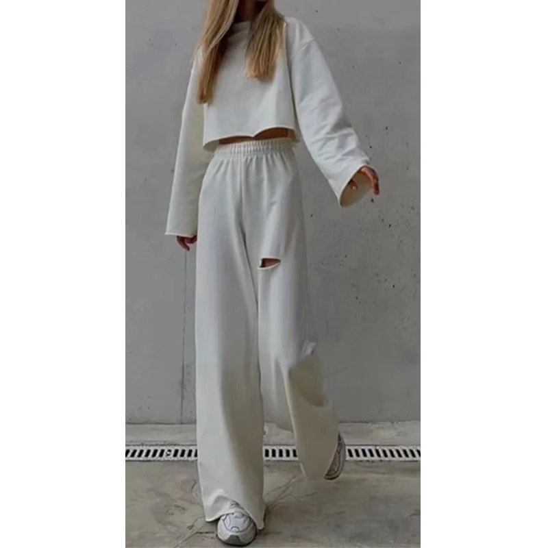 

Custom Women Knitted Jogging Pants High Waist Aesthetic Jogger Trousers Women Sweatpants