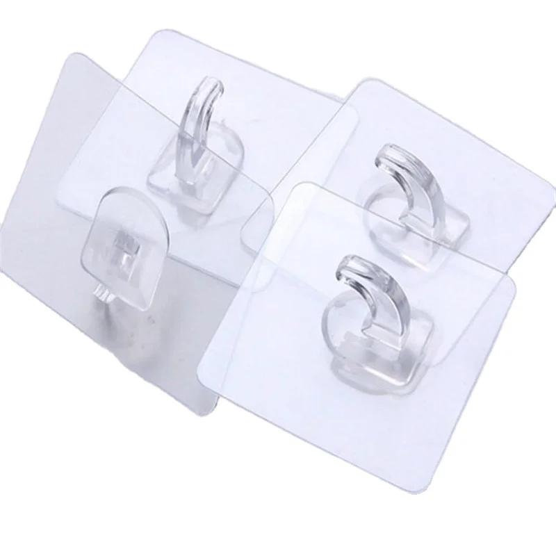 

Transparent Wall Hooks Waterproof Oilproof Self Adhesive Hooks Reusable Seamless Hanging Hook For Kitchen Bathroom