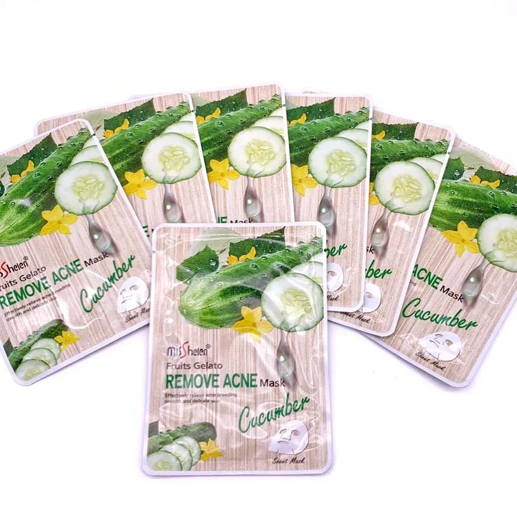 

Factory Sale Moisturizing Whitening Firming Anti-ageing Korean Cucumber Facial Sheet Mask