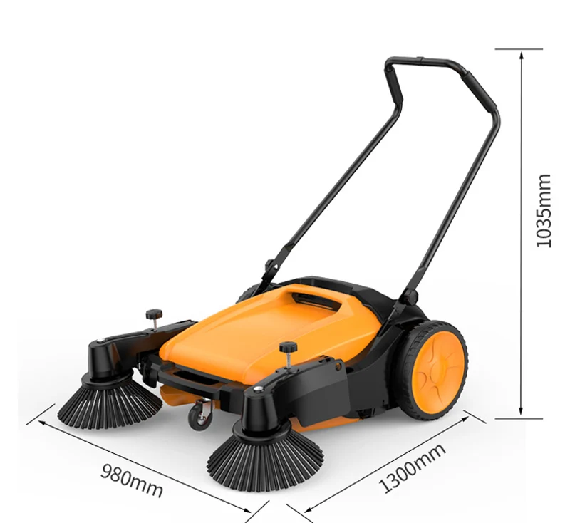 
Professional cleaning factory 980mm road sweepers for sale push by hand manual street sweeper cleaning leaves sweeper machine 
