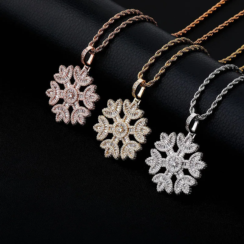 

Gold color Fashion Girl Style Snowflake snow flake Dangle pendant Iced out Zircon charm Pendant Hip Hop Rock Cute style jewelry, Multi color