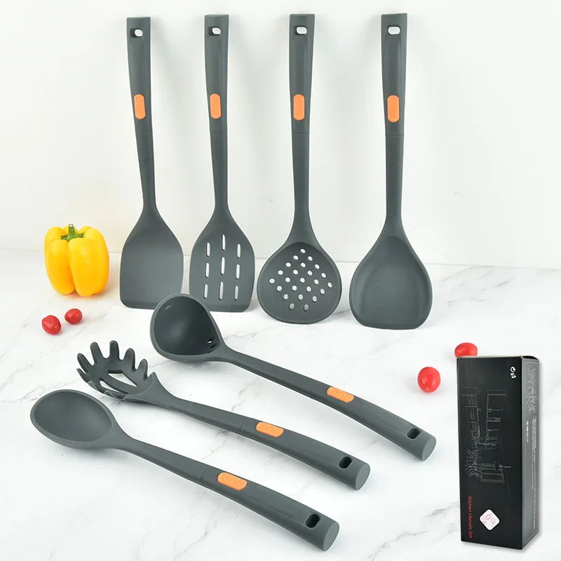 

Non-stick Cooking Utensils Set 7 Sets of Silicone Cooking Utensil Household Silicone Spatula Scoop Hedge