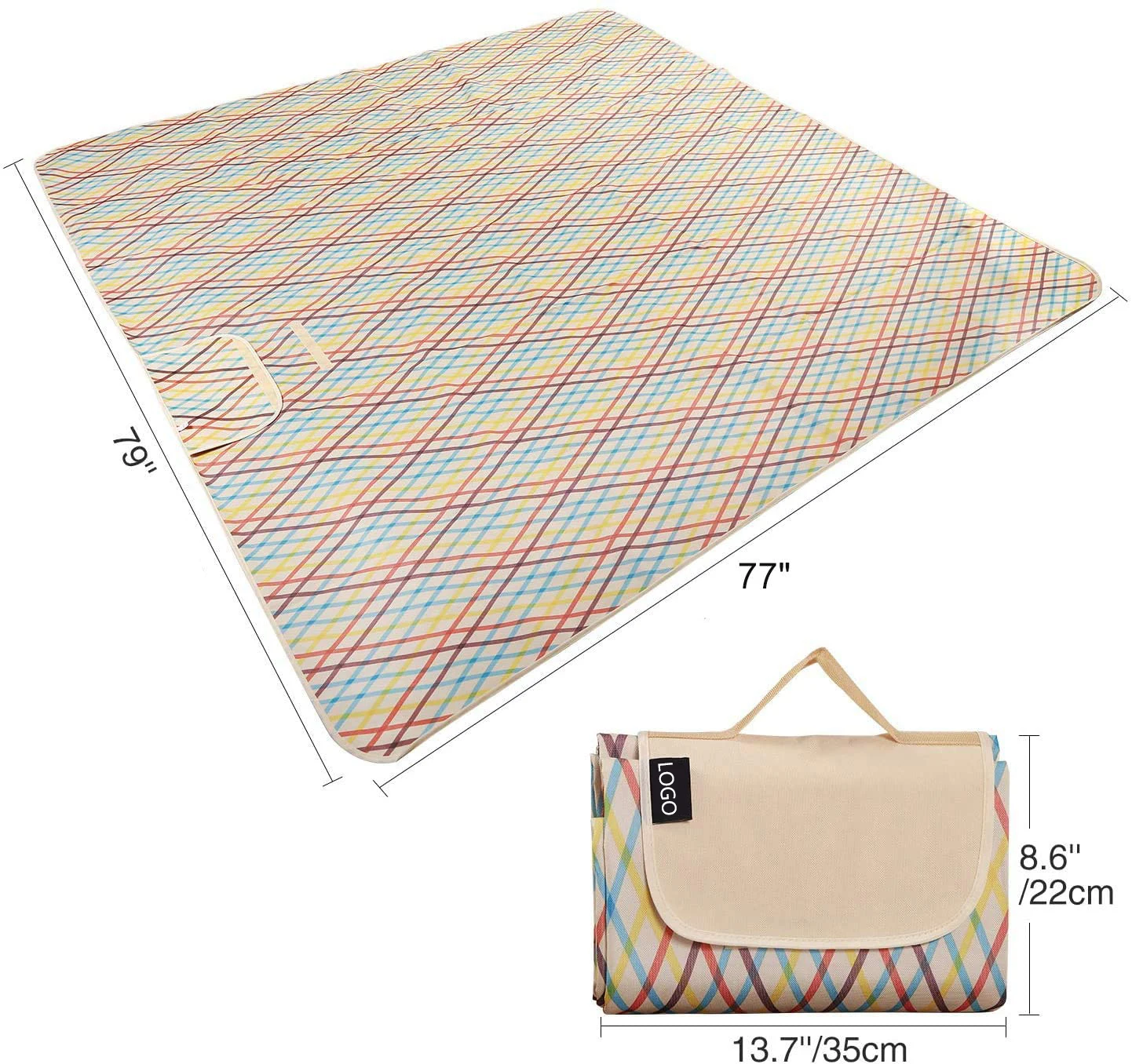 

2021 Hot Picnic Blanket Waterproof Durable Oxford Folding Extra Large Picnic Mat For Outdoor Travel Beach Lawn Park,Portable, Customized color