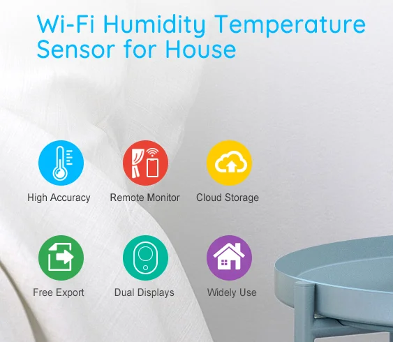 LCD Display WIFI TUYA Remote Control Smart Home wireless temperature and humidity sensor
