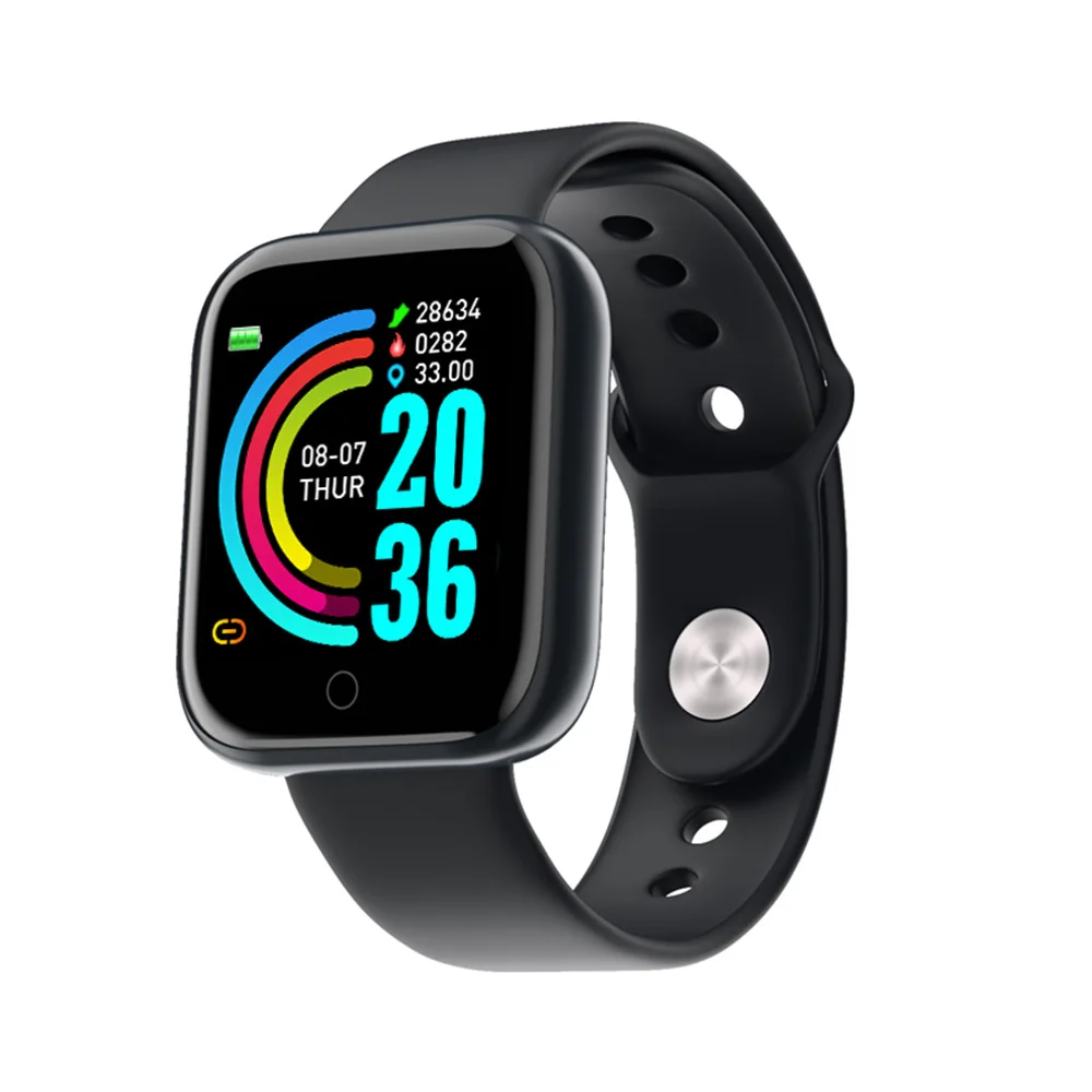 

Amazon hot Sale smart watch y68 new wrist bracelet band blood pressure sport wristband fitness tracker D20 smartwatch, White/black/pink/