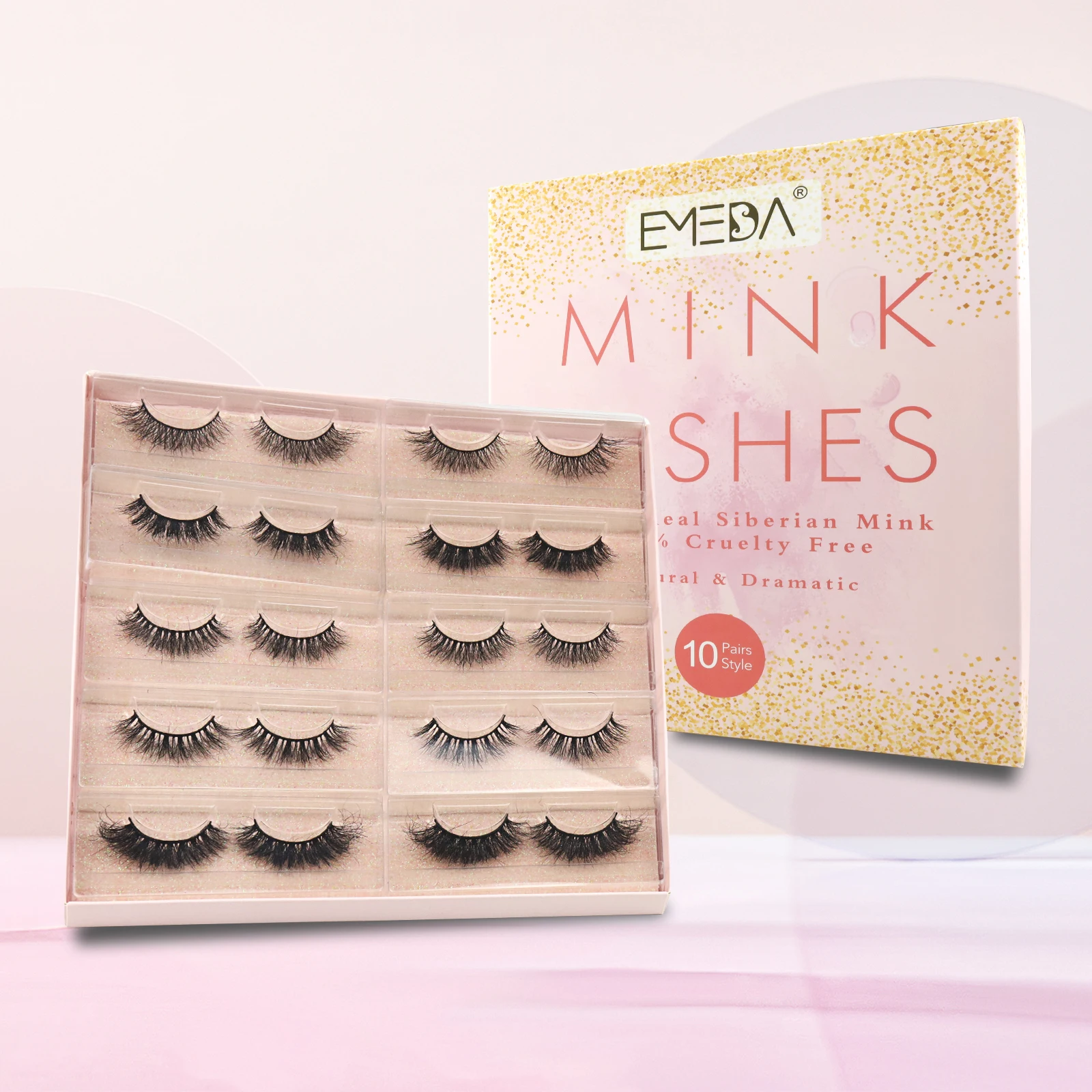 

Brilliant Mink Eyelashes Vendor High Quality 6D 9D 18-22mm 100% Real Mink Strip Eyelashes Cruelty Free and Vegan 10 pairs/pack, Black
