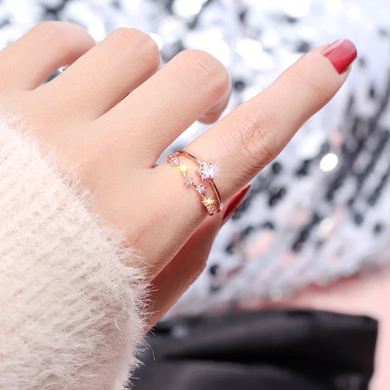 

Baoliang jewelry adjustable star micro inlay gold plated fashion rings