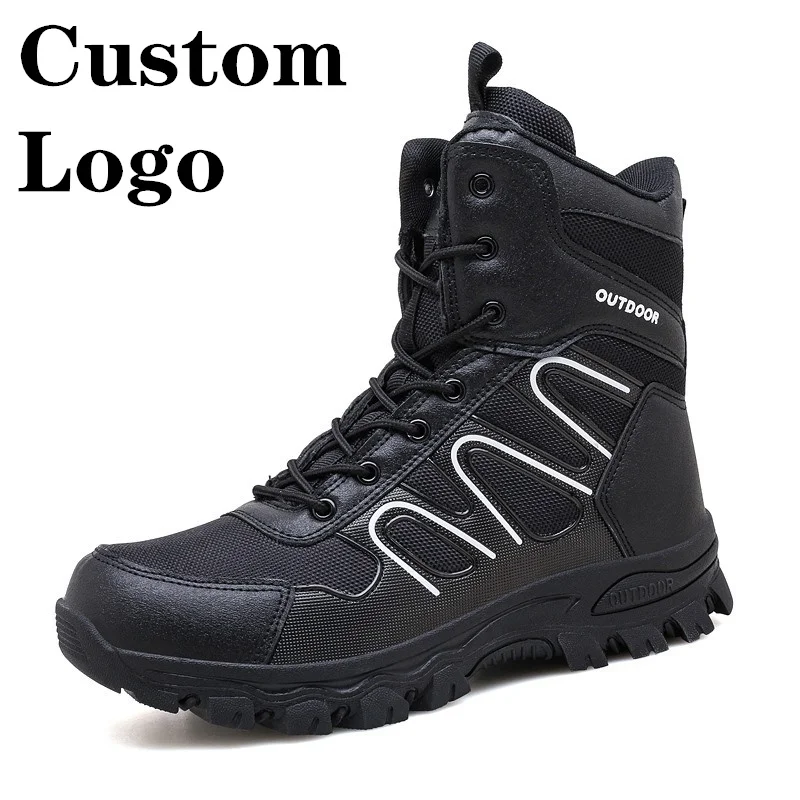 

Moyou Military Tactical Side Zipper Lace Up Combat Boots Breathable Desert Hiking Shoes Outdoor Hiking boots for Men, Sand,brown