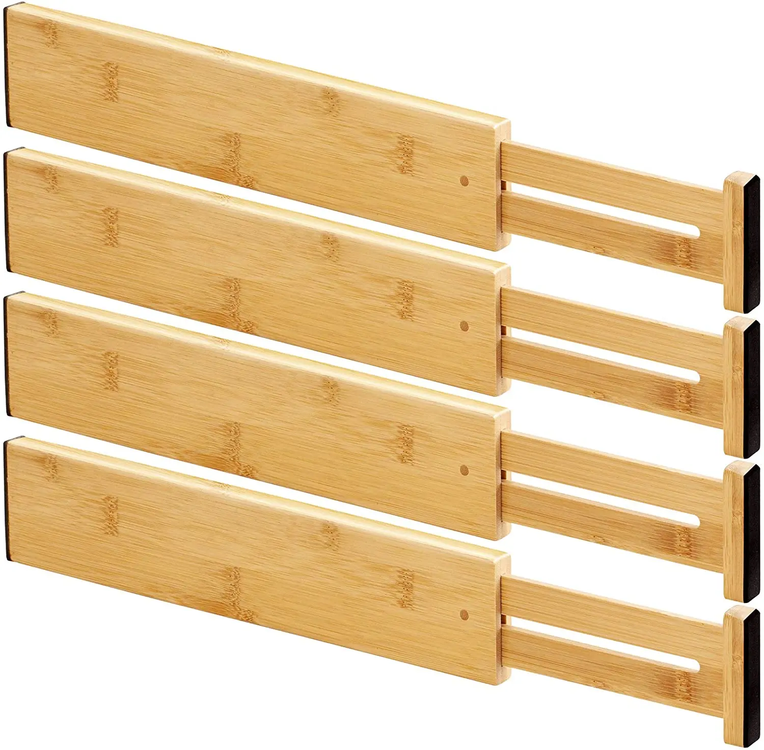 

Kitchen Organizer Set Of 4 Bamboo Drawer Dividers, As picture