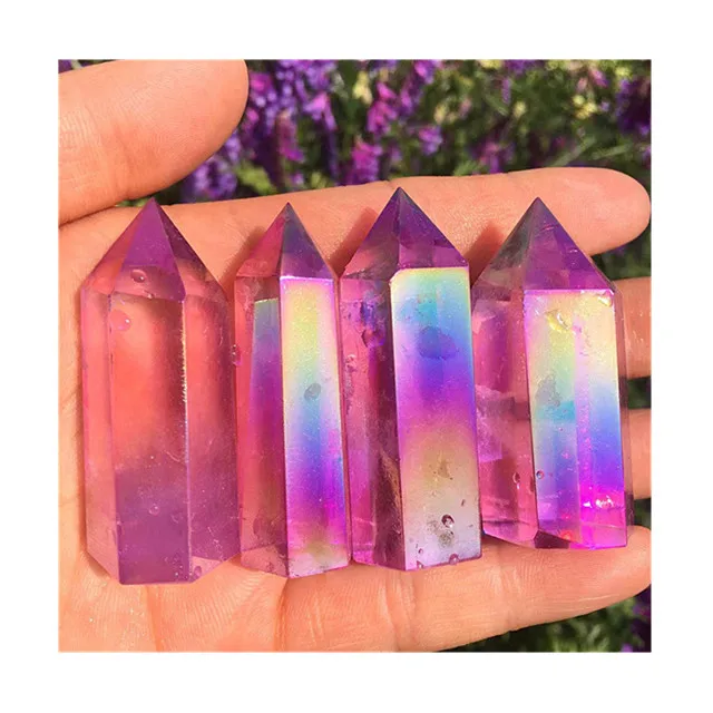 

Wholesale bulk natural crystal spiritual healing tower red angle aura clear quartz points for sale