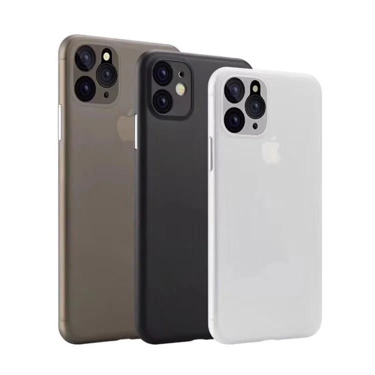 

XINGE 0.3MM White Ultra Thin Matte PP Case Cover For Iphone 11 Pro Max Xs Max Xr X, Transparent black,white,solid black