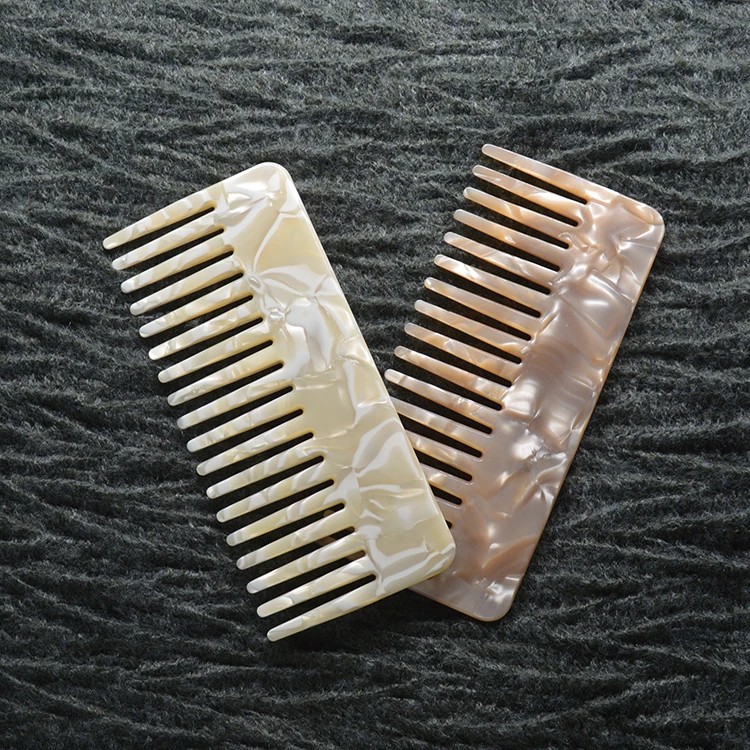 

Korean Stylish Resin Custom Logo Massage Wide Tooth Hair Cellulose Acetate Comb, Picture