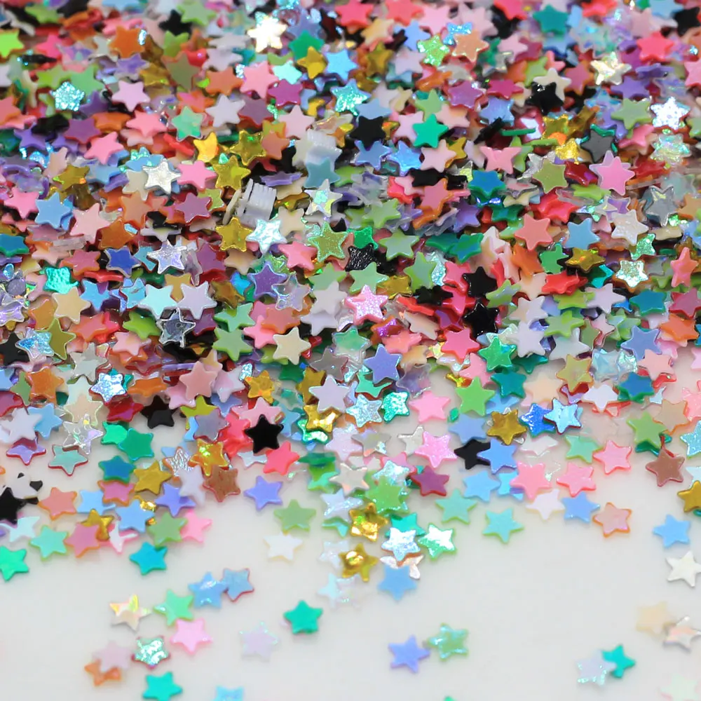 

Transparent Glittering 3mm Mix Star Loose Sequins Paillettes For Nail Manicure, Mixed colors