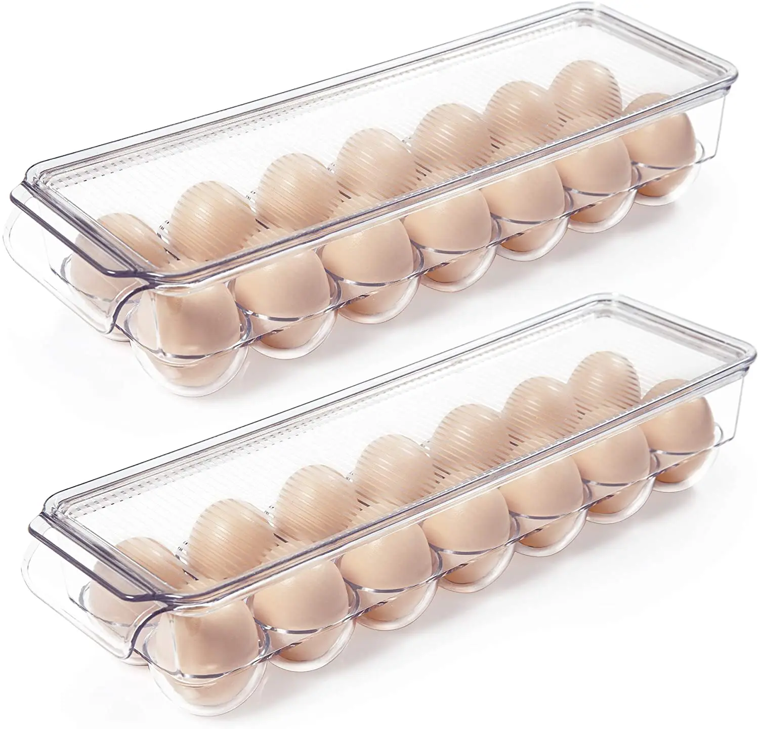 

Plastic Egg Storage Container Refrigerator Remove Refrigerator Organizer Lid Holds 14 Eggs Pack of 2 With Lid Handles Foo