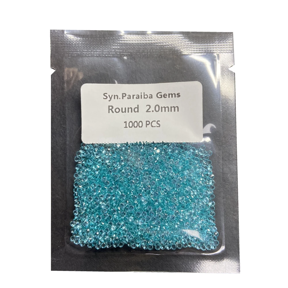 1000 PCS Per Bag New Products High Temperature Tesistance 0.9-3mm Color Loose Gemstone Synthetic Nano Paraiba Stone
