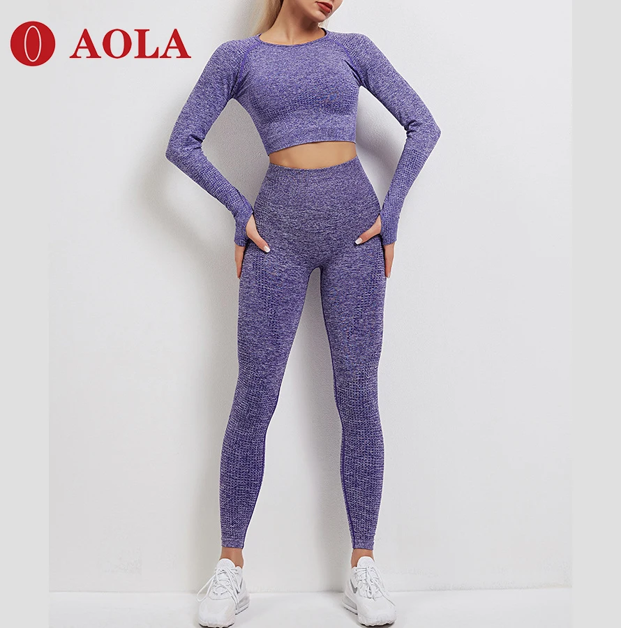 

AOLA Women's fashion high waist skinny obviously thin indoor sports yoga three-piece suit womens fitness yoga suit