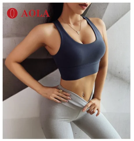 

AOLA Adjustable Straps Sport Bra Big Size Plus And Short Set Cup Design High Support Push Up Running Top Fitness Women Sport_bra, Black/pink/blue