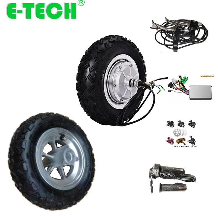 

Electric scooter kits 10 inch 36V/48V 500W 800W DC brushless wheel motor with accessories, Silver