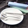 New Product 3 in 1 Reusable Portable Flatware Fork And Spoon Chopsticks Travel Cutlery Set With Case
