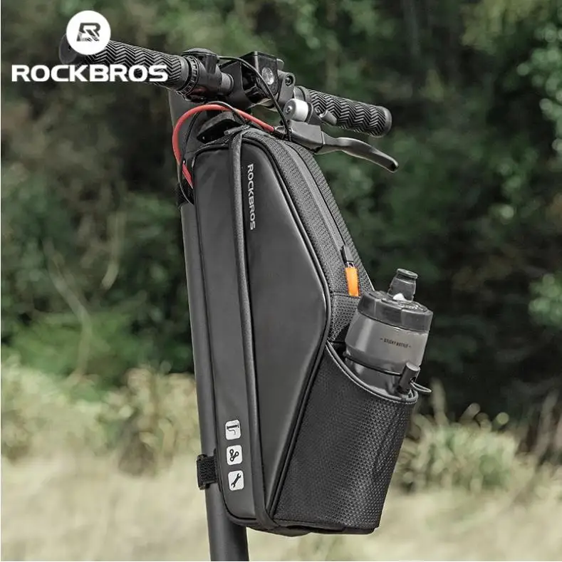 

ROCKBROS Scooter Bag Waterproof Electric Scooter Head Handle Bag Large Capacity MTB Road Bicycle bag Scooter Accessories, Black